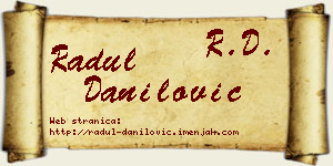 Radul Danilović vizit kartica